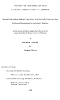 Cover page: Meeting undergraduate students' expectations of the University experience : how enrollment managers can secure students' loyalties