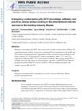 Cover page: Emergency Contraceptive Pills (ECP) Knowledge, Attitudes, and Practices Among Women Working in the Entertainment Industry and Men in the Trucking Industry, Bhutan