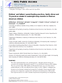 Cover page: Sleep duration in Mexican American children: Do mothers' and fathers' parenting and family practices play a role?