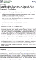 Cover page: Dental Providers’ Perspectives on Diagnosis-Driven Dentistry: Strategies to Enhance Adoption of Dental Diagnostic Terminology