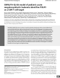 Cover page: CBFA2T3-GLIS2 model of pediatric acute megakaryoblastic leukemia identifies FOLR1 as a CAR T cell target