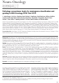 Cover page: PATHOLOGY CONCORDANCE LEVELS FOR MENINGIOMA CLASSIFICATION AND GRADING IN RTOG TRIAL 0539