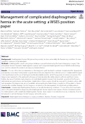 Cover page: Management of complicated diaphragmatic hernia in the acute setting: a WSES position paper.