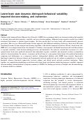 Cover page: Latent brain state dynamics distinguish behavioral variability, impaired decision-making, and inattention