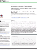 Cover page: Convergent Evolution of Mechanically Optimal Locomotion in Aquatic Invertebrates and Vertebrates