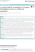 Cover page: A mixed-methods investigation of incident Hemodialysis access in a safety-net population