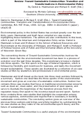 Cover page: Toward Sustainable Communities: Transition and Transformations in Environmental Policy