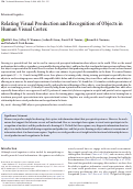 Cover page: Relating Visual Production and Recognition of Objects in Human Visual Cortex