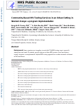 Cover page: Community-based HIV testing services in an urban setting in western Kenya: a programme implementation study.