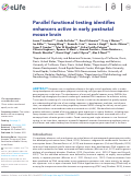 Cover page: Parallel functional testing identifies enhancers active in early postnatal mouse brain