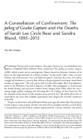 Cover page: A Constellation of Confinement: The Jailing of Cecelia Capture and the Deaths of Sarah Lee Circle Bear and Sandra Bland, 1895–2015