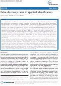 Cover page: False discovery rates in spectral identification