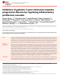 Cover page: Inhibition of galectin-3 post-infarction impedes progressive fibrosis by regulating inflammatory profibrotic cascades.