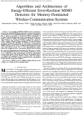 Cover page: Algorithms and architectures of energy-efficient error-resilient MIMO detectors for memory-dominated wireless communication systems