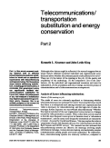 Cover page: Telecommunications/ transportation substitution and energy conservation Part 2