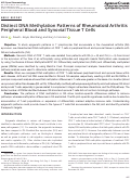Cover page: Distinct DNA Methylation Patterns of Rheumatoid Arthritis Peripheral Blood and Synovial Tissue T Cells