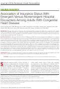 Cover page: Association of Insurance Status With Emergent Versus Nonemergent Hospital Encounters Among Adults With Congenital Heart Disease