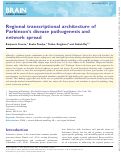 Cover page: Regional transcriptional architecture of Parkinson’s disease pathogenesis and network spread