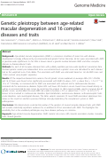 Cover page: Genetic pleiotropy between age-related macular degeneration and 16 complex diseases and traits