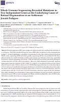 Cover page: Whole Genome Sequencing Revealed Mutations in Two Independent Genes as the Underlying Cause of Retinal Degeneration in an Ashkenazi Jewish Pedigree