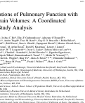 Cover page: Associations of Pulmonary Function with MRI Brain Volumes: A Coordinated Multi-Study Analysis