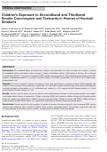 Cover page: Children’s Exposure to Secondhand and ThirdhandSmoke Carcinogens and Toxicants in Homes of HookahSmokers