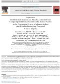 Cover page: Double-Blind, Randomized, Placebo-Controlled Trial Comparing the Effects of Antithrombin Versus Placebo on the Coagulation System in Infants with Low Antithrombin Undergoing Congenital Cardiac Surgery