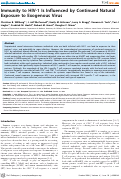 Cover page: Immunity to HIV-1 Is Influenced by Continued Natural Exposure to Exogenous Virus