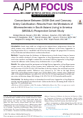 Cover page of Concordance Between DASH Diet and Coronary Artery Calcification: Results From the Mediators of Atherosclerosis in South Asians Living in America (MASALA) Prospective Cohort Study.