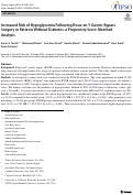 Cover page: Increased Risk of Hypoglycemia Following Roux-en-Y Gastric Bypass Surgery in Patients Without Diabetes: a Propensity Score-Matched Analysis.