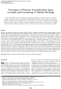 Cover page: The impact of previous traumatic brain injury on health and functioning: a TRACK-TBI study.