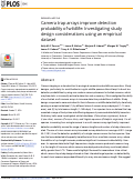 Cover page: Camera trap arrays improve detection probability of wildlife: Investigating study design considerations using an empirical dataset