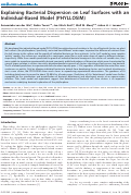 Cover page: Explaining Bacterial Dispersion on Leaf Surfaces with an Individual-Based Model (PHYLLOSIM)