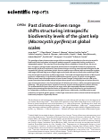 Cover page: Past climate-driven range shifts structuring intraspecific biodiversity levels of the giant kelp (Macrocystis pyrifera) at global scales.