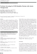 Cover page: Newborn screening for SCID identifies patients with ataxia telangiectasia.