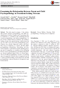 Cover page: Examining the Relationship Between Parent and Child Psychopathology in Treatment-Seeking Veterans