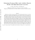 Cover page: Estimating Treatment Effect under Additive Hazards Models with High-dimensional Covariates