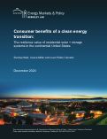 Cover page: Consumer Benefits of A Clean Energy Transition: The resilience value of residential solar + storage systems in the continental U.S.