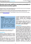 Cover page: Annular and arcuate syphilis: an uncommon presentation of disseminated secondary syphilis