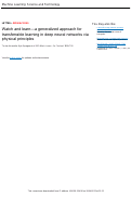 Cover page: Watch and learna generalized approach for transferrable learning in deep neural networks via physical principles