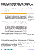 Cover page: Analysis of Concordance Between Next-Generation Sequencing Assessment of Microsatellite Instability and Immunohistochemistry-Mismatch Repair From Solid Tumors.