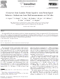 Cover page: Crossover from Landau Fermi liquid to non-Fermi liquid behavior: Indications from Hall measurements on CeCoIn5