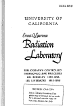 Cover page: BIBLIOGRAPHY-CONTROLLED THERMONUCLEAR PROCESSES LRL BERKELEY 1952-1958; LRL LIVERMORE 1953-1958