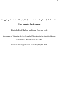 Cover page: Mapping the development of students’ ideas in order to understand learning in a collaborative programming environment