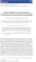 Cover page: Extreme homogeneity and low genetic diversity in Kryptolebias ocellatus from south‐eastern Brazil suggest a recent foundation for this androdioecious fish population