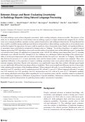 Cover page: Between Always and Never: Evaluating Uncertainty in Radiology Reports Using Natural Language Processing.