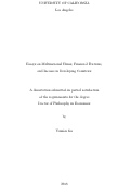 Cover page: Essays on Multinational Firms, Financial Frictions, and Income in Developing Countries