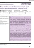 Cover page: Early cortical microstructural neurodegeneration in aging is linked to vulnerability to Alzheimer's disease pathology