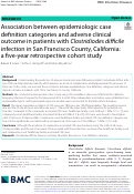 Cover page: Association between epidemiologic case definition categories and adverse clinical outcome in patients with Clostridiodes difficile infection in San Francisco County, California: a five-year retrospective cohort study.