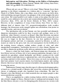 Cover page: Review: <em>Information &amp; Liberation: Writings on the Politics of Information &amp; Librarianship </em> by Shiraz Durrani